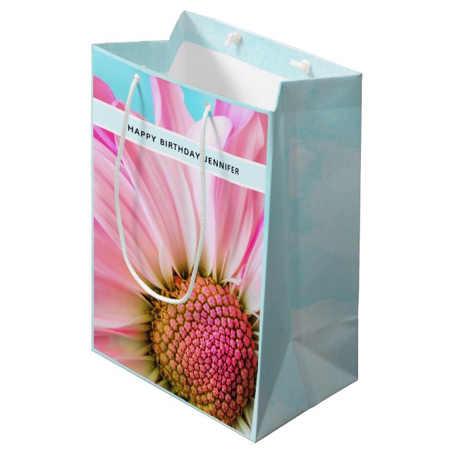 Beautiful Pink Flower Close Up Photo Medium Gift B Medium Gift Bag (Front Angled)