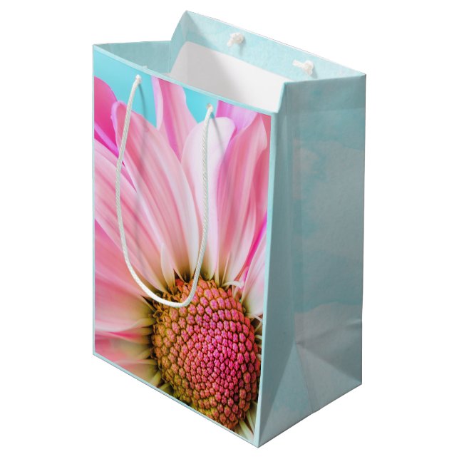 Beautiful Pink Flower Close Up Photo Medium Gift Bag (Front Angled)