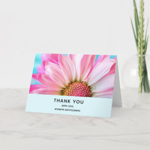 Beautiful Pink Flower Close Up Photo Thank You Card