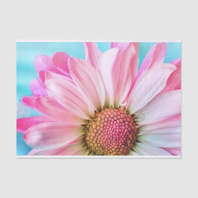 Beautiful Pink Flower Close Up Photo Tissue Paper (Front)