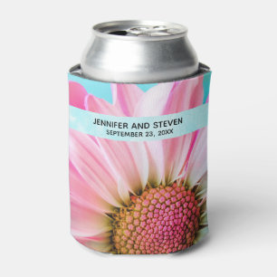  Beautiful Pink Flower Close Up Photo Wedding Can Cooler