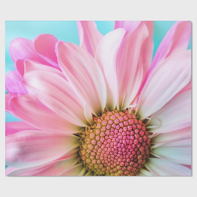 Beautiful Pink Flower Close Up Photo Wrapping Paper (Flat)