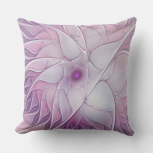 Beautiful Pink Flower Modern Abstract Fractal Art Cushion