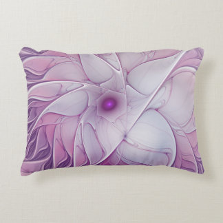 Beautiful Pink Flower Modern Abstract Fractal Art Decorative Cushion