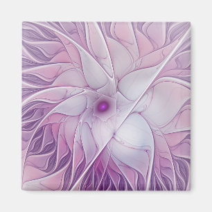 Beautiful Pink Flower Modern Abstract Fractal Art Magnet