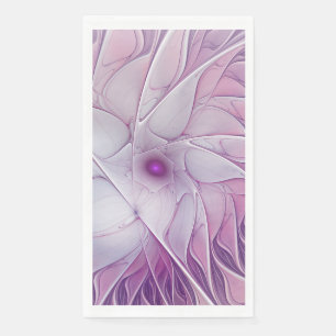 Beautiful Pink Flower Modern Abstract Fractal Art Napkin