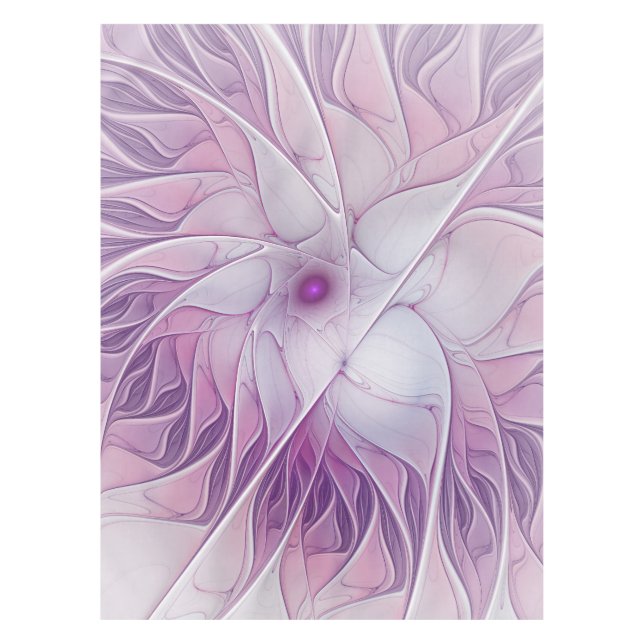 Beautiful Pink Flower Modern Abstract Fractal Art Tablecloth (Front)