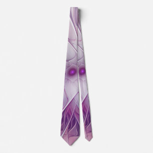 Beautiful Pink Flower Modern Abstract Fractal Art Tie