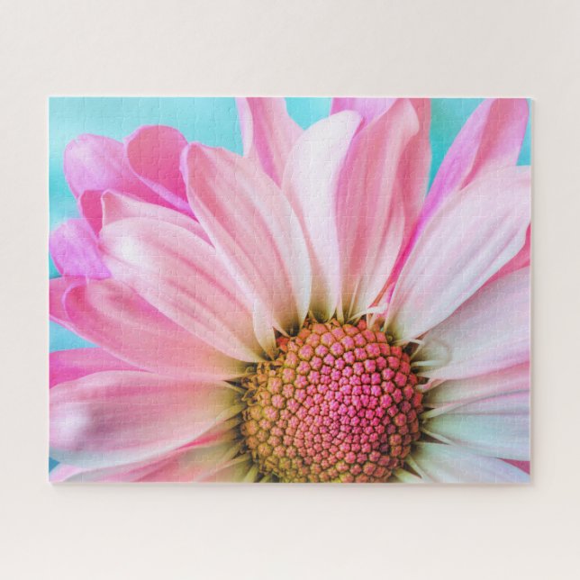 Beautiful Pink Flower on Baby Blue 16x20 520 pc. Jigsaw Puzzle (Horizontal)