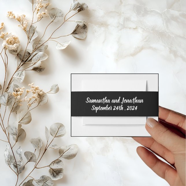 Beautiful Pink Flower on Rose Gold Wedding  Invitation Belly Band (Creator Uploaded)