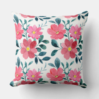 Beautiful pink flower pattern cushion