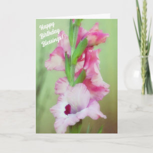 Beautiful Pink Flowers Faith Birthday Card