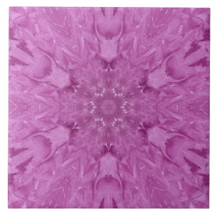 Beautiful Pink Girl Lace Kaleidoscope Pattern Ceramic Tile