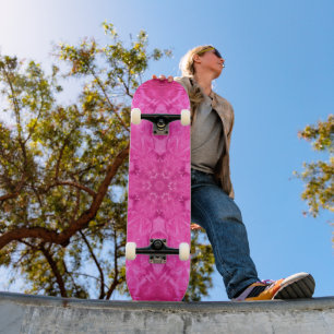 Beautiful Pink Girl Lace Kaleidoscope Pattern Skateboard