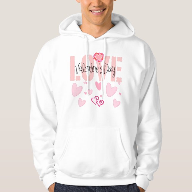 beautiful pink hearts All I Need Is Love valentine Hoodie (Front)