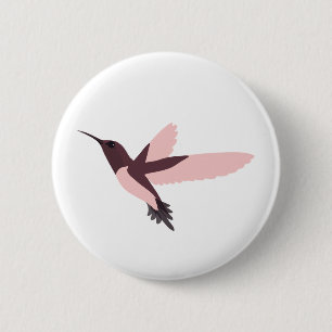 Beautiful Pink Hummingbird 6 Cm Round Badge