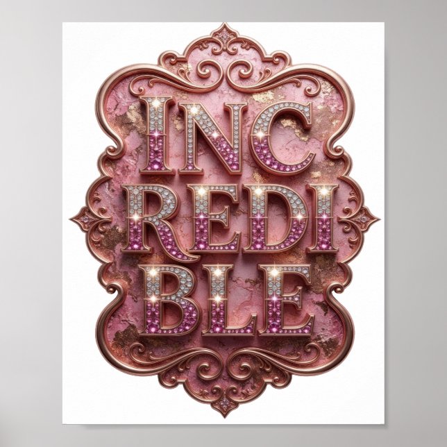 Beautiful Pink INCREDIBLE Graphic Design Poster (Front)