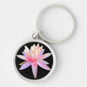 Beautiful Pink Lotus Art Cool Trendy Unique Key Ring