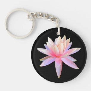 Beautiful Pink Lotus Art Cool Trendy Unique Key Ring