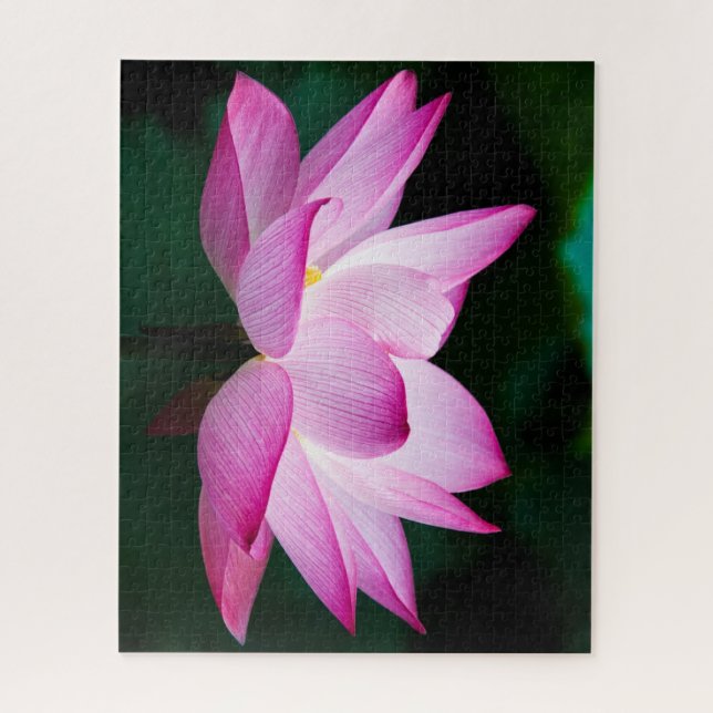Beautiful Pink Lotus Flower Bloom Jigsaw Puzzle (Vertical)