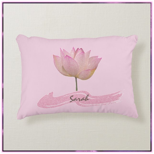 Beautiful Pink Lotus Flower  Decorative Cushion (Creator Uploaded)