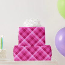 Beautiful Pink Magenta Plaid Wrapping Paper