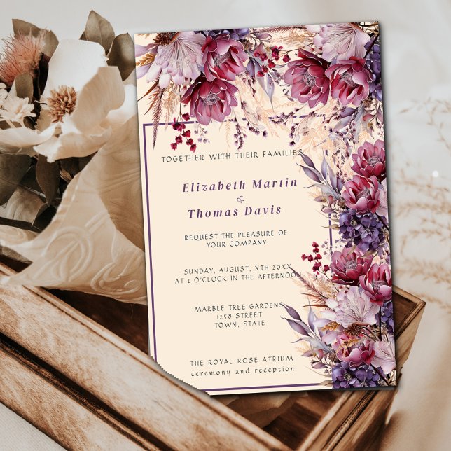 Beautiful Pink & Mauve Elegant Flowers Invitation (Creator Uploaded)