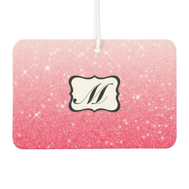 Beautiful Pink Monogrammed Car Air Freshener (Front)