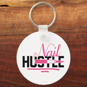 Beautiful Pink Nail Hustle Girl  Key Ring