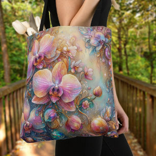 Beautiful Pink Orchid Fantasy Garden Tote Bag