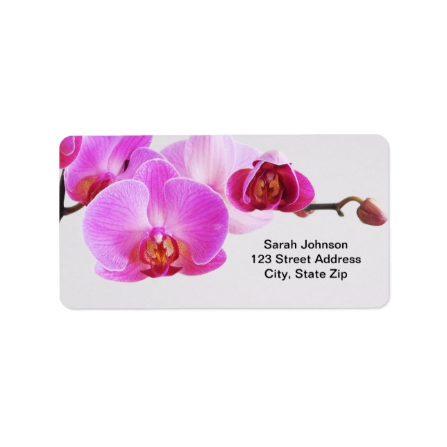 Beautiful Pink Orchids Label (Front)