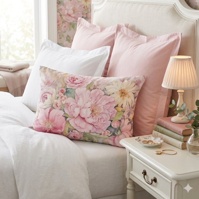 Beautiful pink peonies Accent Pillow (Creator Uploaded)