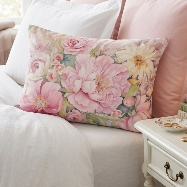 Beautiful pink peonies Accent Pillow (Creator Uploaded)
