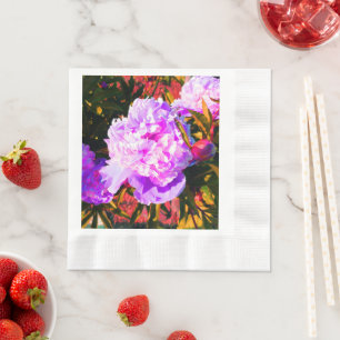Beautiful Pink Peonies Napkin