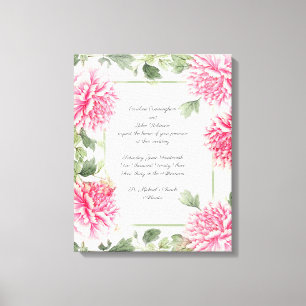 Beautiful Pink Peonies Wedding Canvas Print