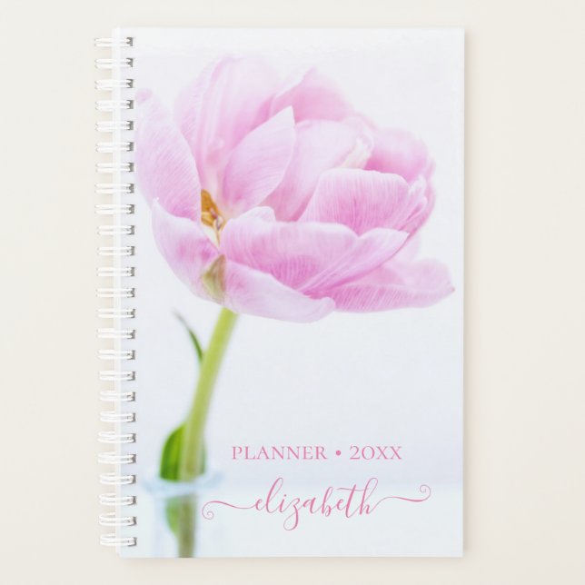 Beautiful Pink Peony | Personalised Planner (Front)