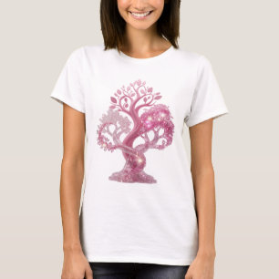 Beautiful Pink PINK GLITTER TREE Slogan Tee