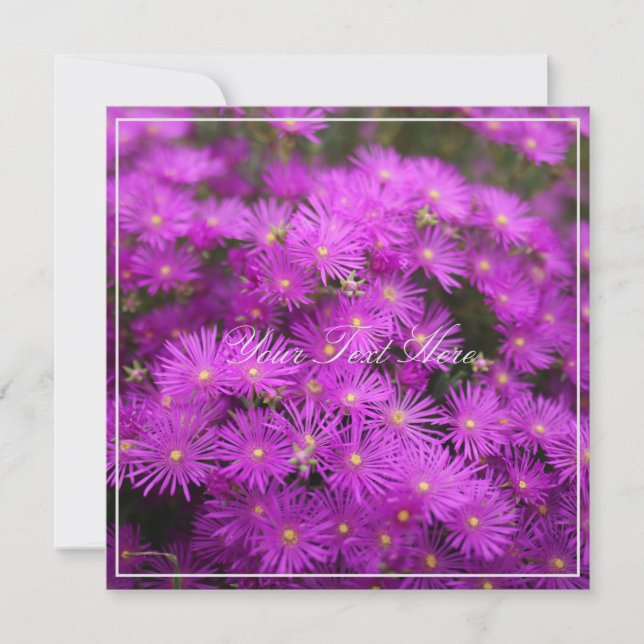 Beautiful Pink Putple Flowers Your Text Flat Card (Front)