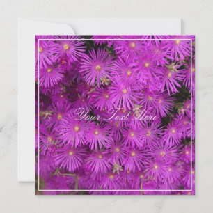 Beautiful Pink Putple Flowers Your Text Flat Card