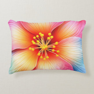 Beautiful Pink Red Floral Accent Pillow