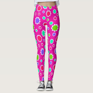 Beautiful Pink Red Purple Green Flower Fuchsia Leggings
