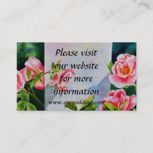 Beautiful pink red white roses watercolor floral business card