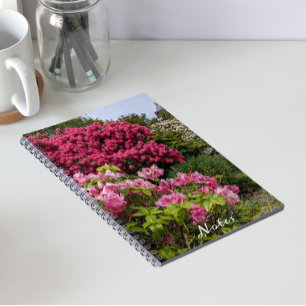 Beautiful Pink Rhododendron Blooms Floral Notebook