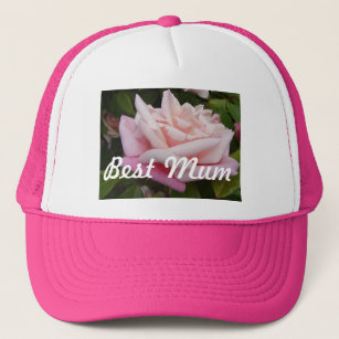 Beautiful Pink Rose Best Mum Flower Design Trucker Hat
