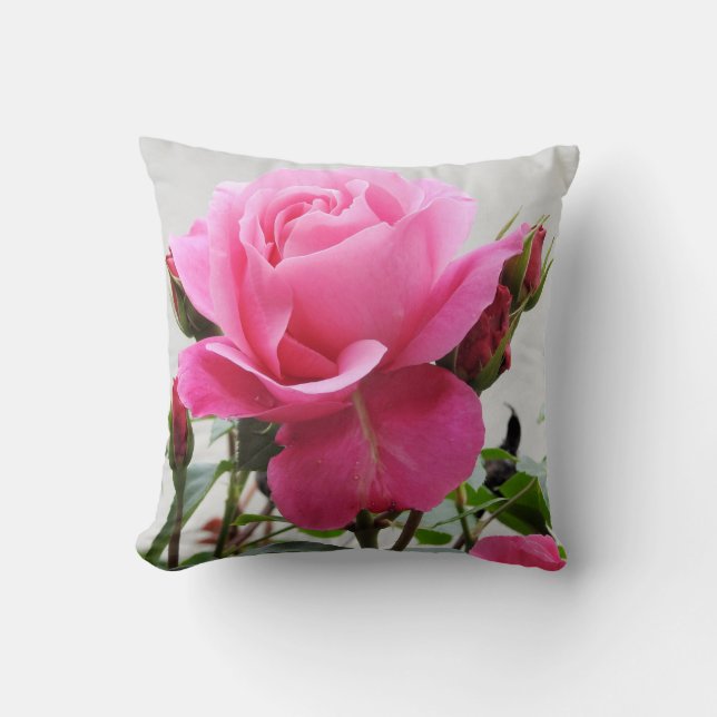Beautiful Pink Rose Cushion (Front)