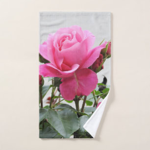Beautiful Pink Rose Hand Towel