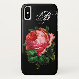 BEAUTIFUL PINK ROSE MONOGRAM iPhone X CASE