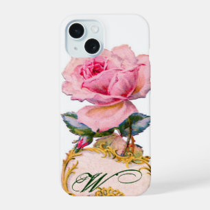 BEAUTIFUL PINK ROSE MONOGRAM iPhone 15 CASE