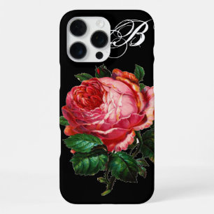 BEAUTIFUL PINK ROSE MONOGRAM iPhone CASE