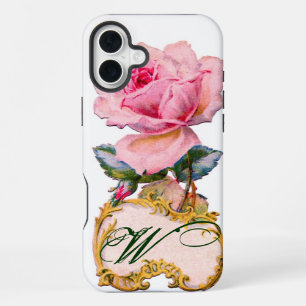 BEAUTIFUL PINK ROSE MONOGRAM iPhone 16 PLUS CASE